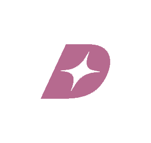 A stylized letter 'D' in purple with a star cutout in the center.