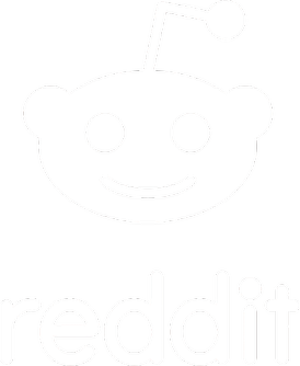 White Reddit logo with smiling alien face and single antenna on black background.