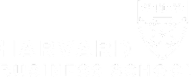 Harvard Business School logo on a black background.