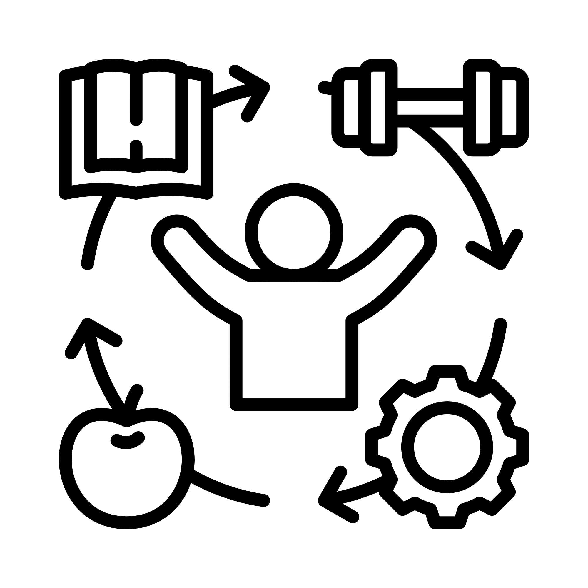 Line drawing of a hand holding a globe with gears and a book, symbolizing education and technology.