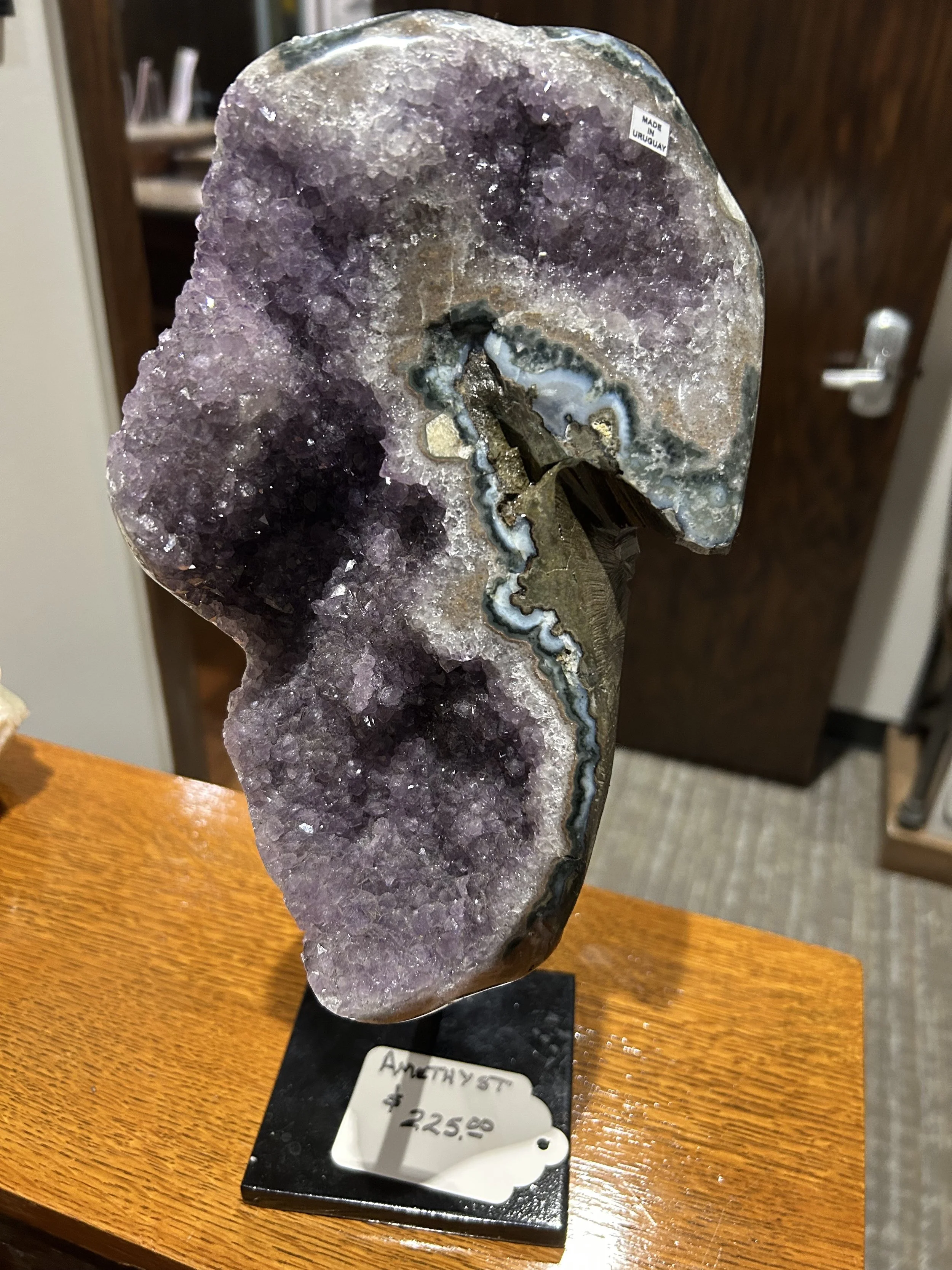 Uruguayan Amethyst on metal stand