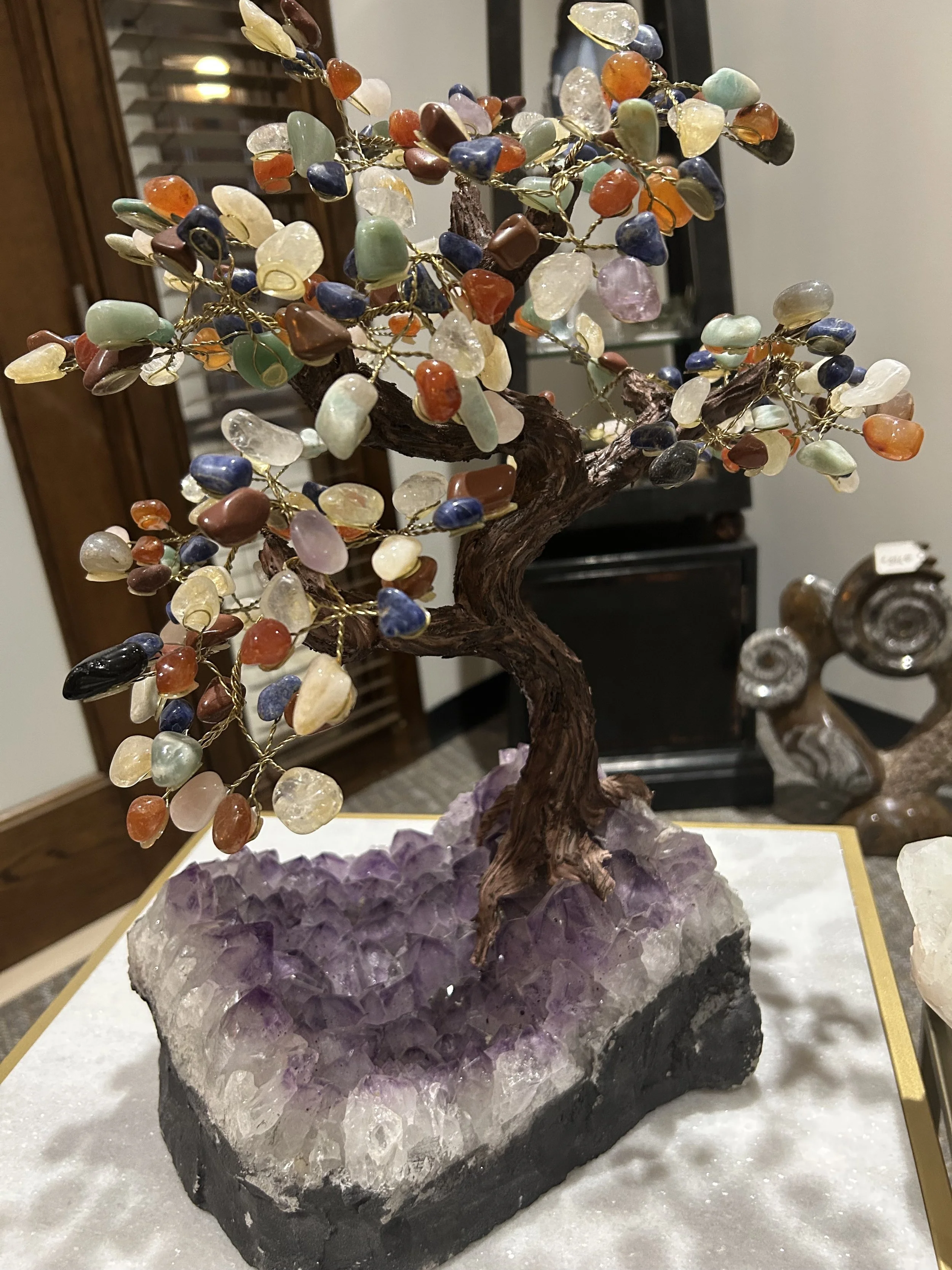 Multi-Gemstone Tree on Amethyst