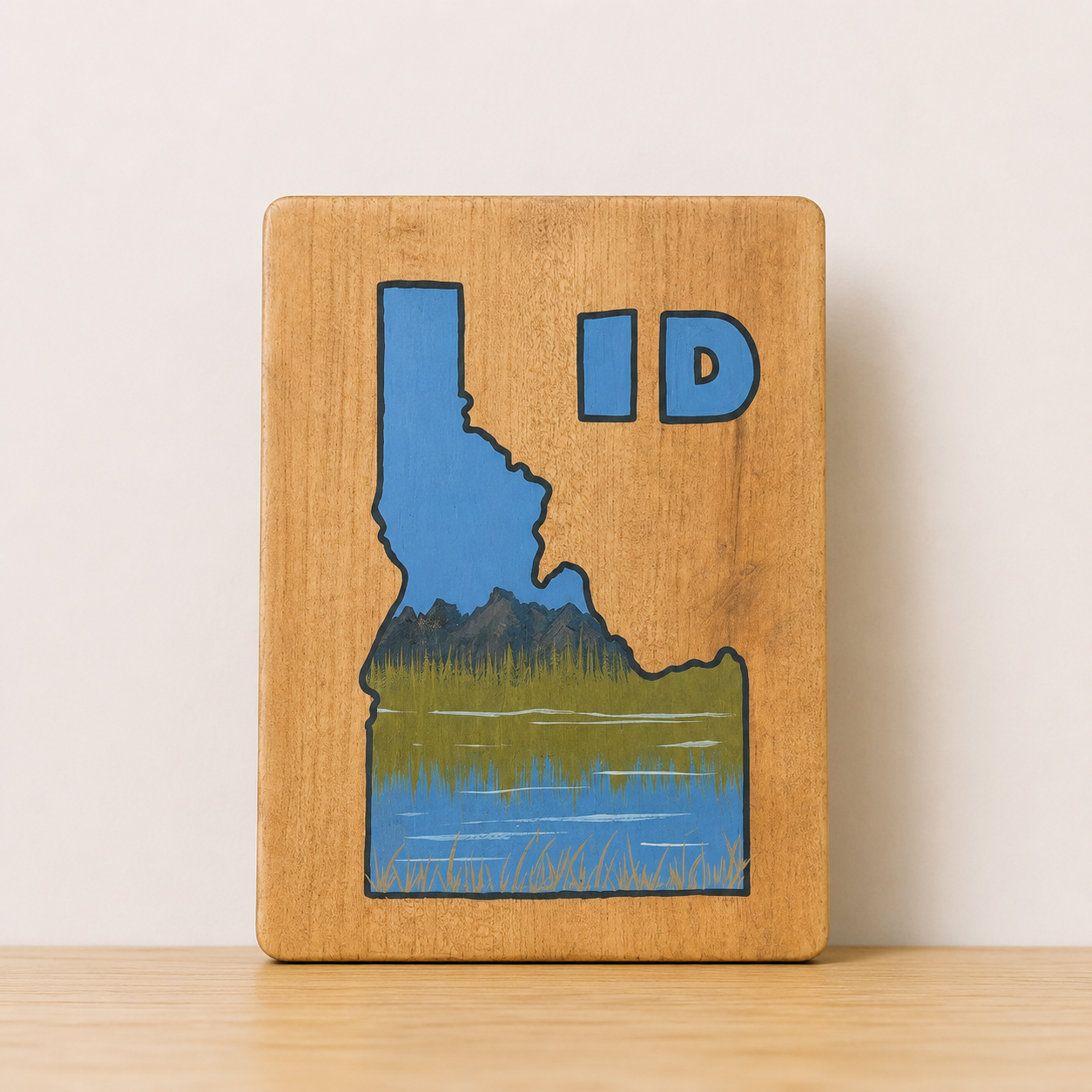 Handcrafted Idaho State Wooden Plaque