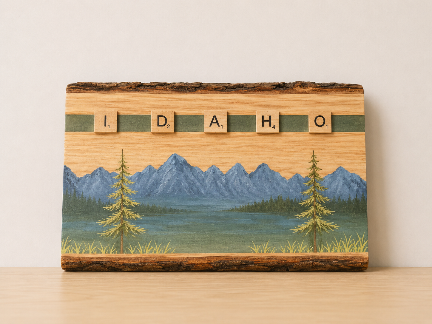 Rustic Idaho Wooden Wall Art with Scrabble Letters