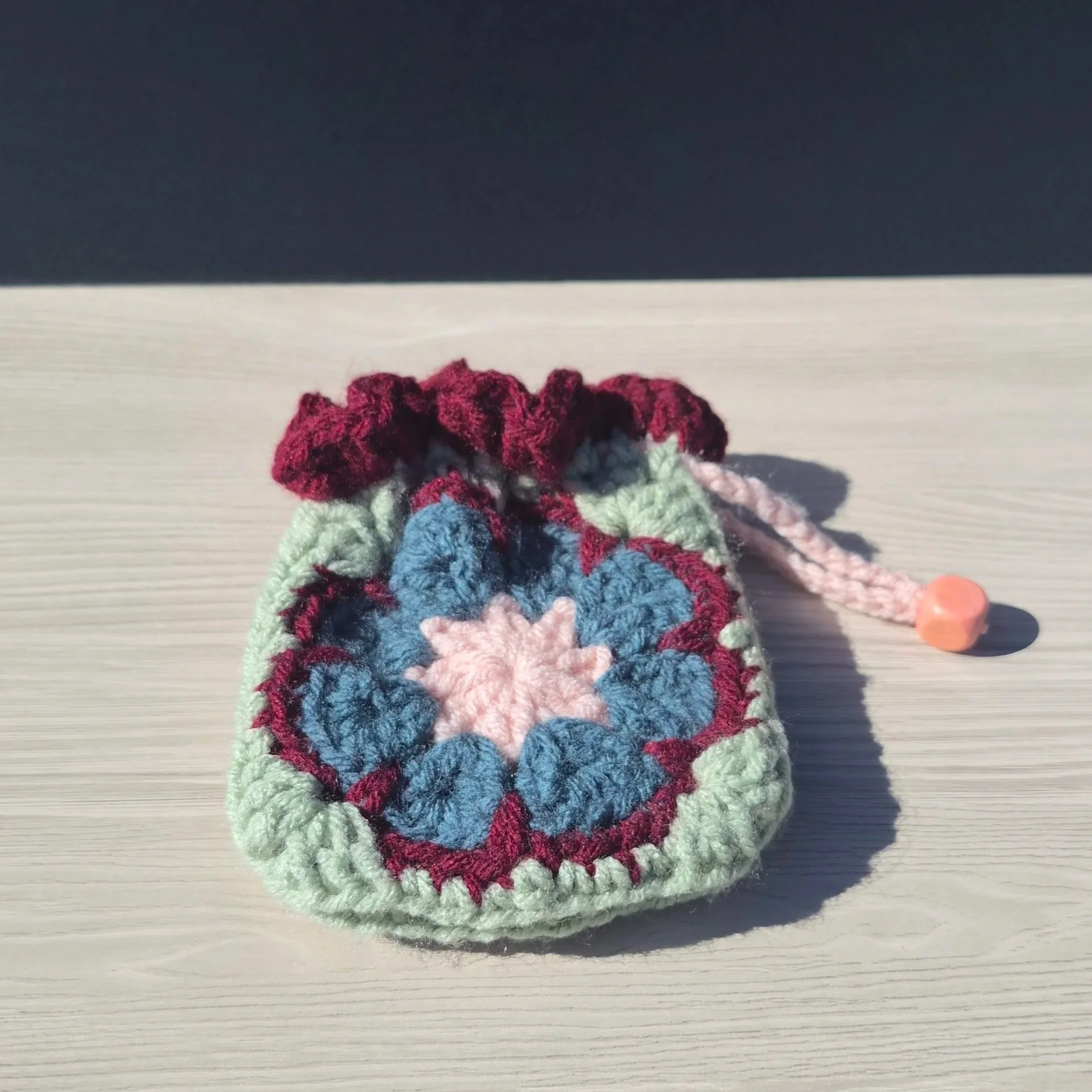 African Flower Drawstring Pouch