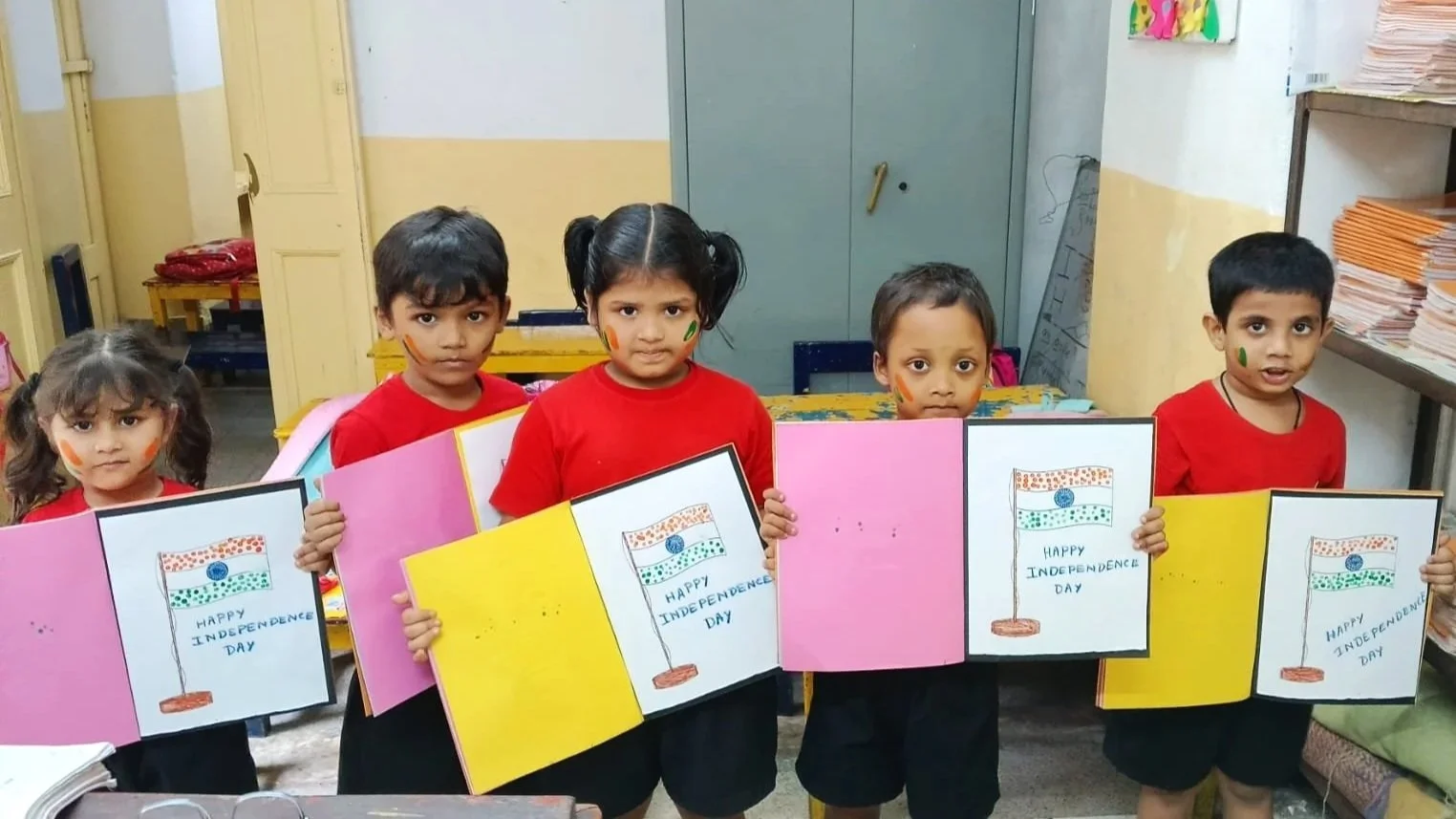 children in class sharing about Independence Day