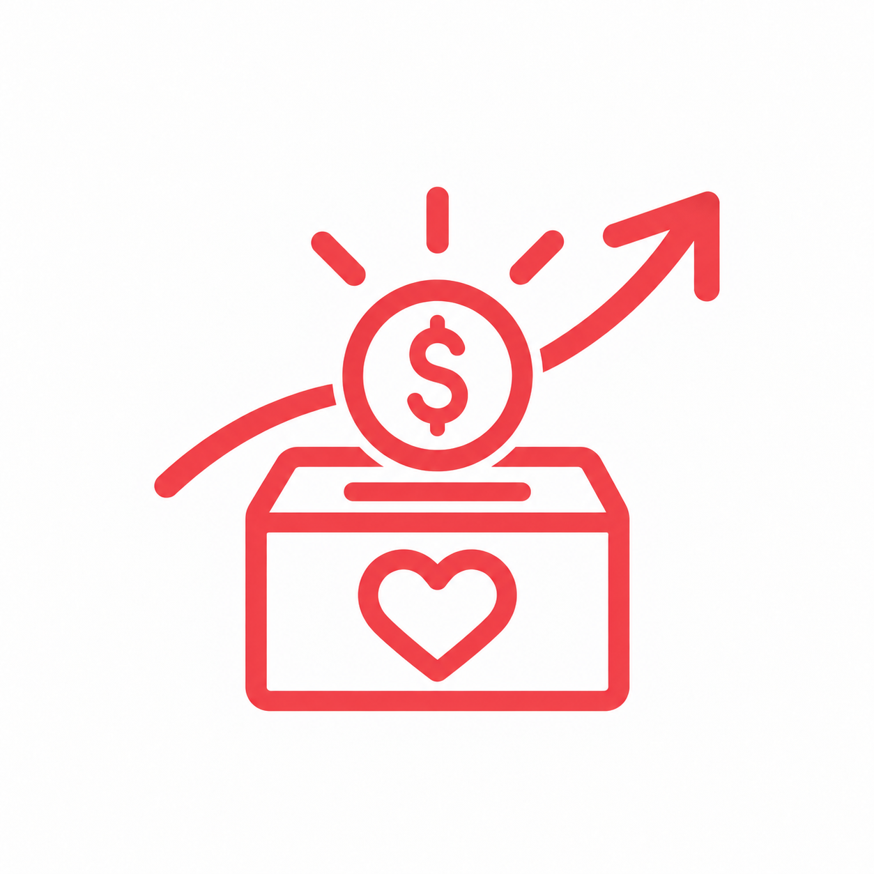 Fundraising strategy icon.