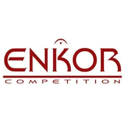 Enkor Competition logo with stylized red text and a small design element above the letter 'I'.