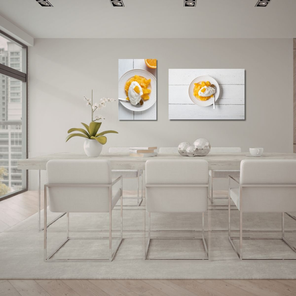 Wunderschönes Wandbild mit positiver Energie im Esszimmerbereich