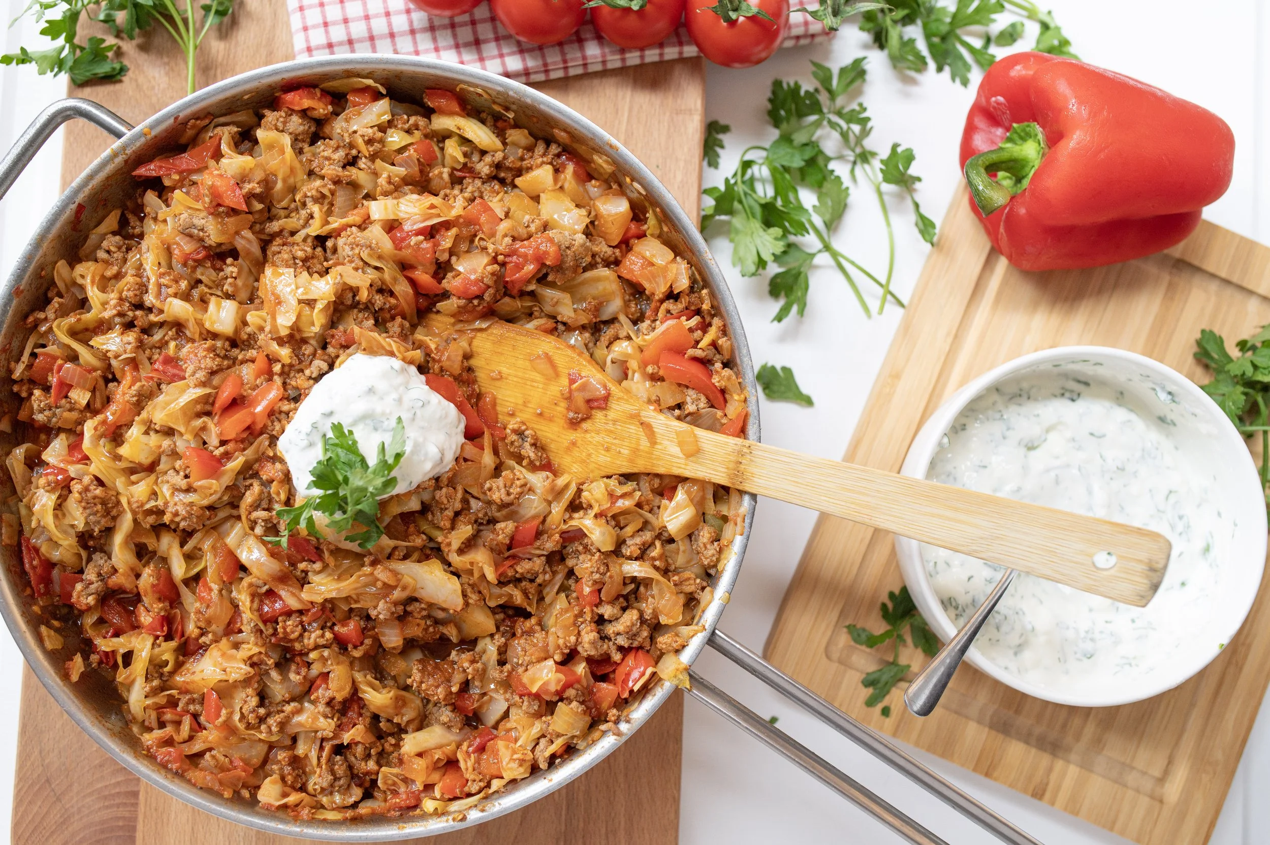 Schnelle und Pikante Kohl Hackfleisch-Pfanne