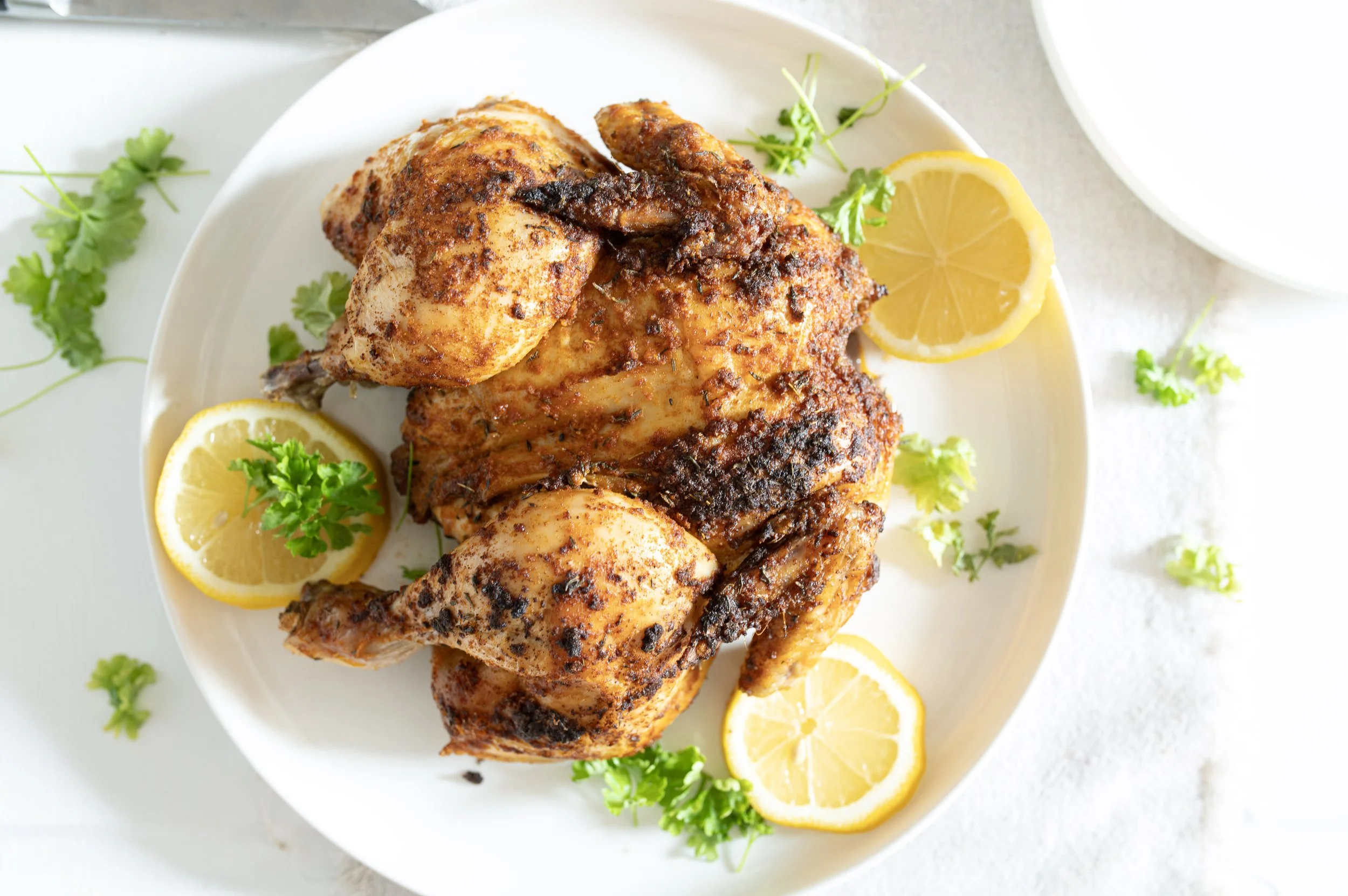 Spatchcock Chicken - zartes, saftiges Brathähnchen