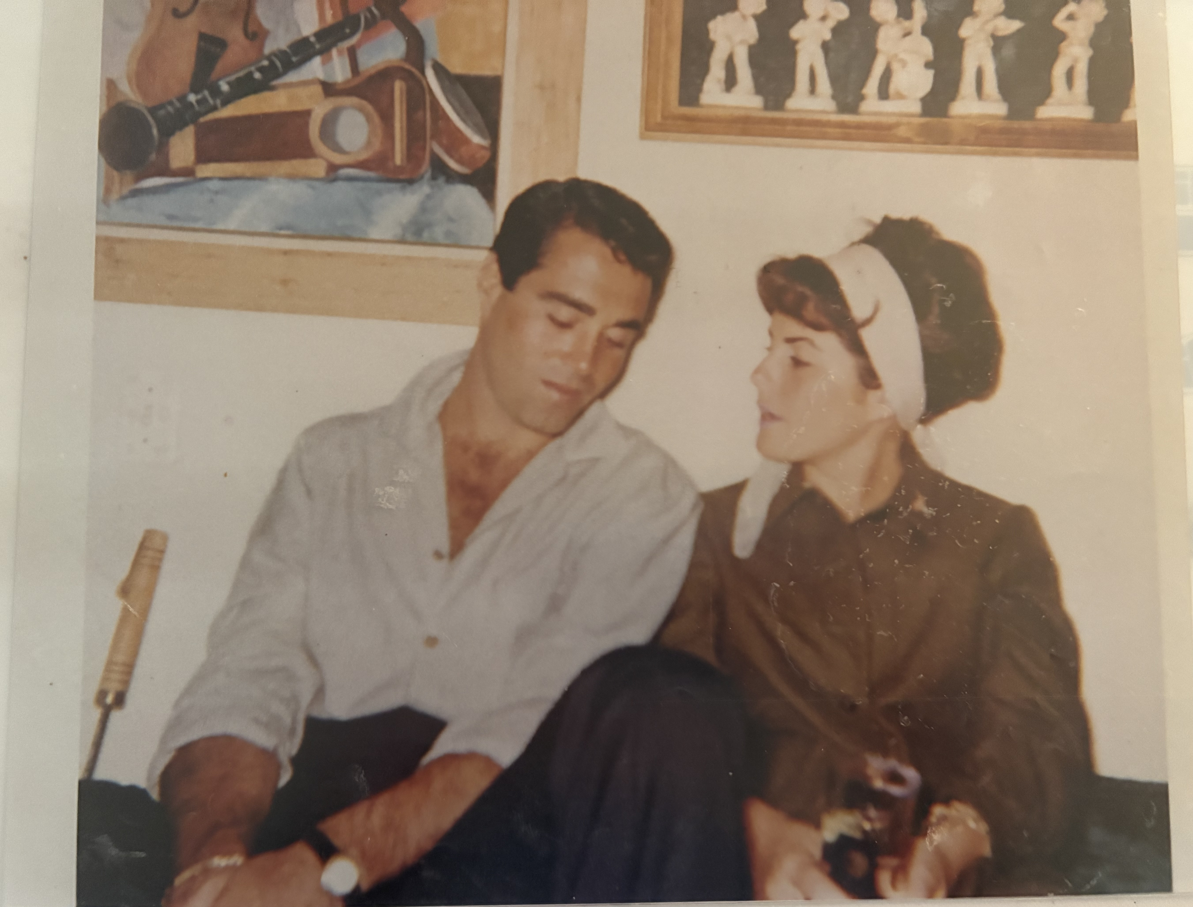Judith at a party with her boyfriend, Travis Kleefeld, an actor and singer who performed under the name of “Tony Travis.” 