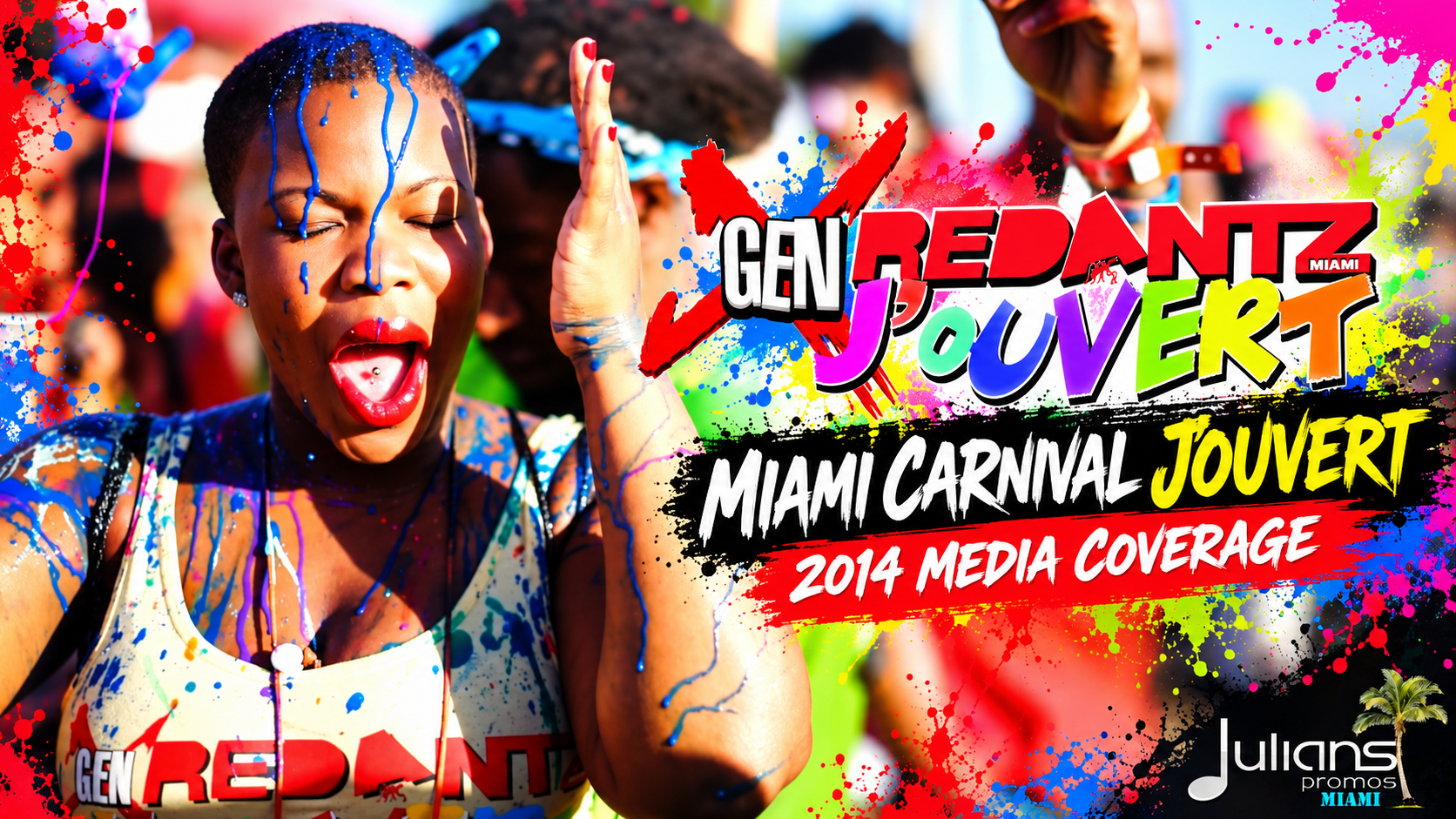 Miami Carnival J’Ouvert 2014: Paint, Soca &amp; GenX Red Antz