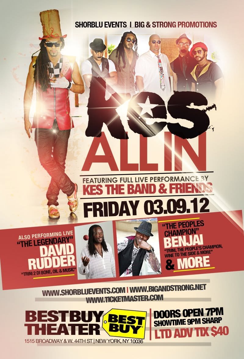 KES ALL IN Best Buy Theater NYC March 9 2012 Kes the Band David Rudder Benjai