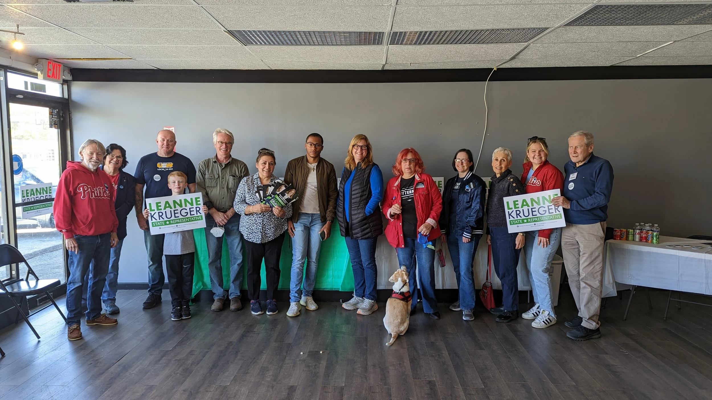 A group of volunteers pose after helping with a local campaign