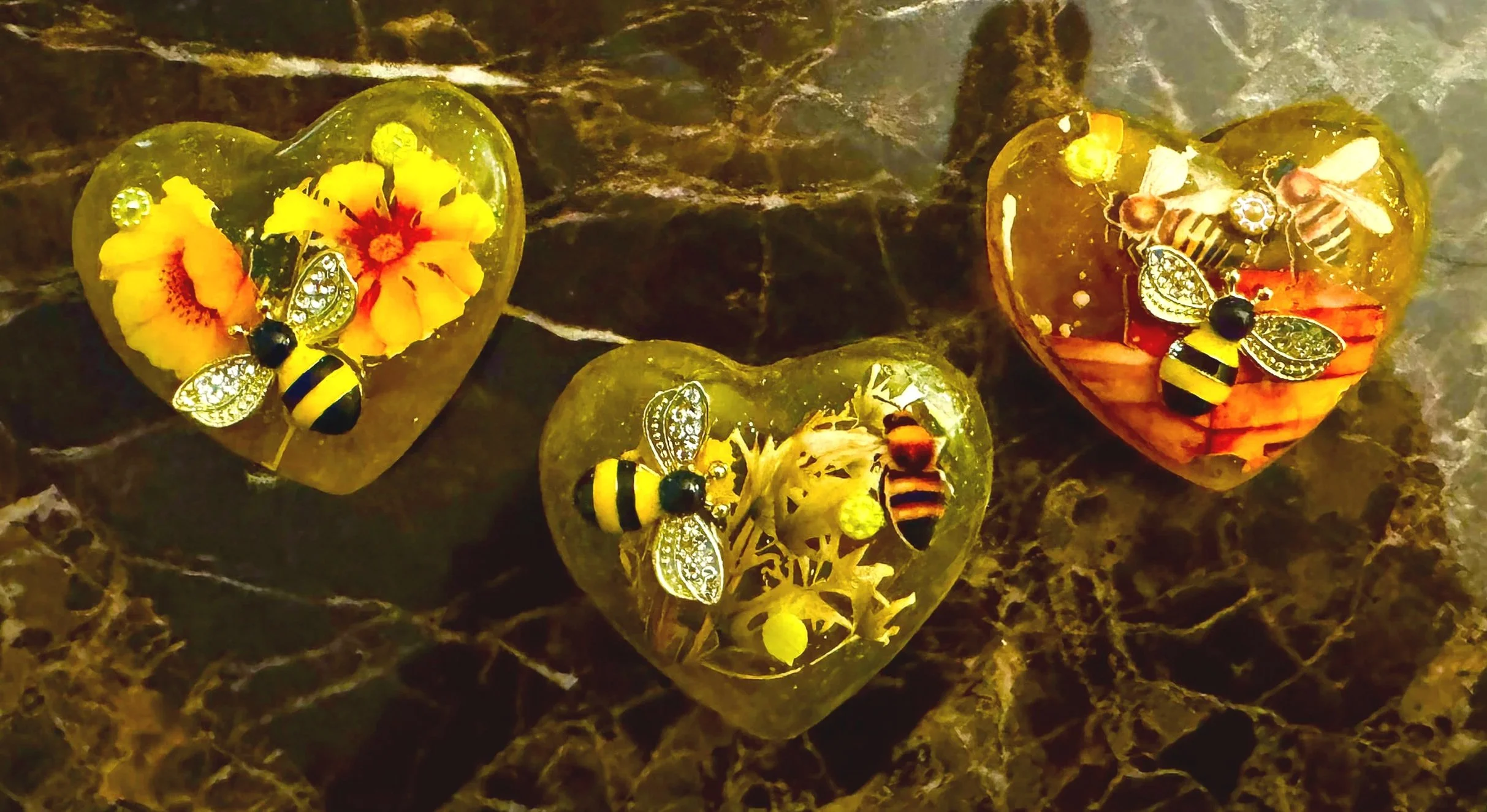 Sunflower Bee Magnets