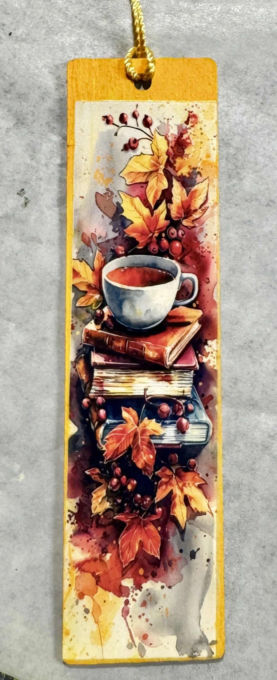 Sunflower Autumn Bliss Wooden Bookmark with Tassel