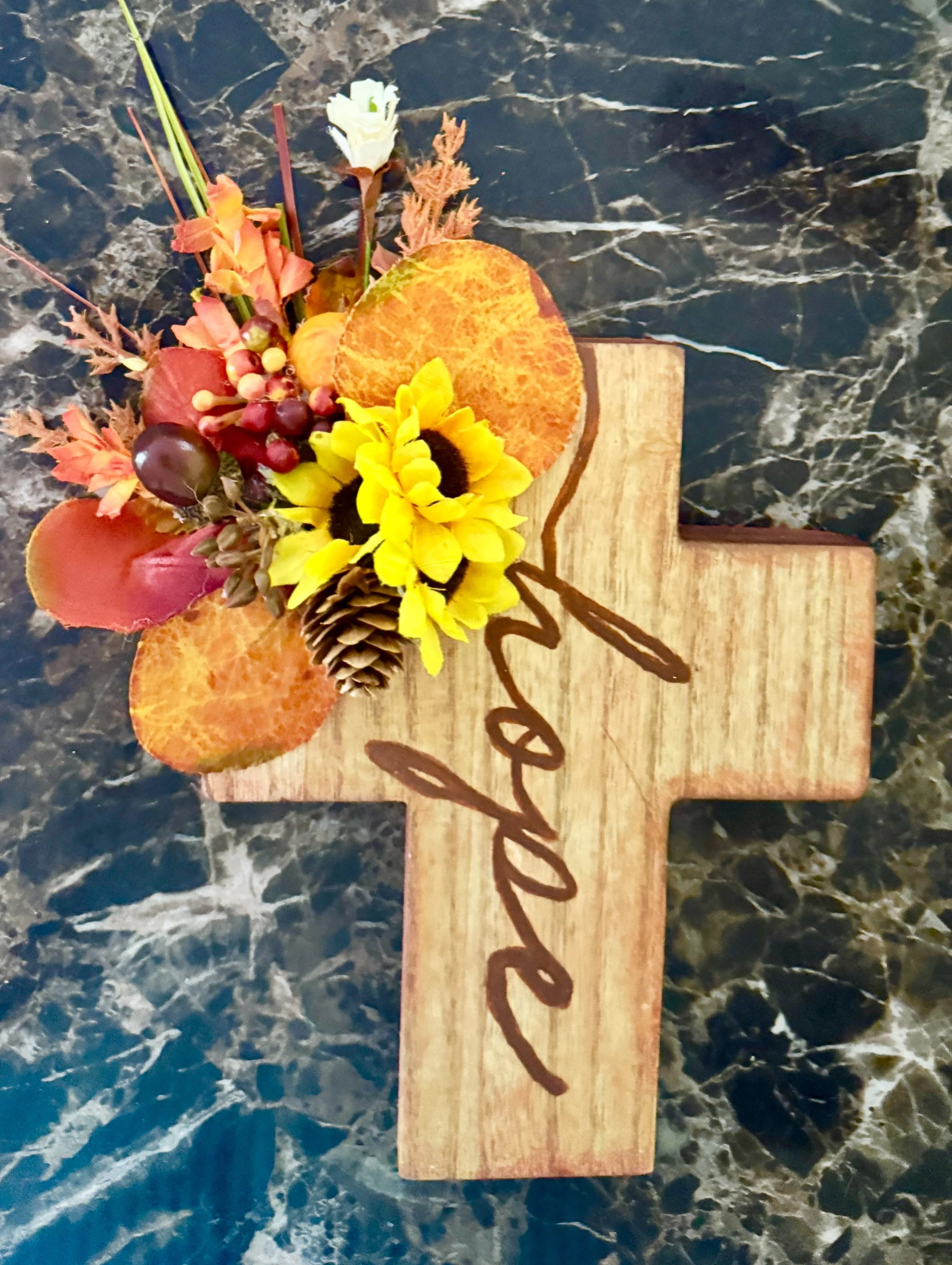Sunflower Wooden Cross (Large)
