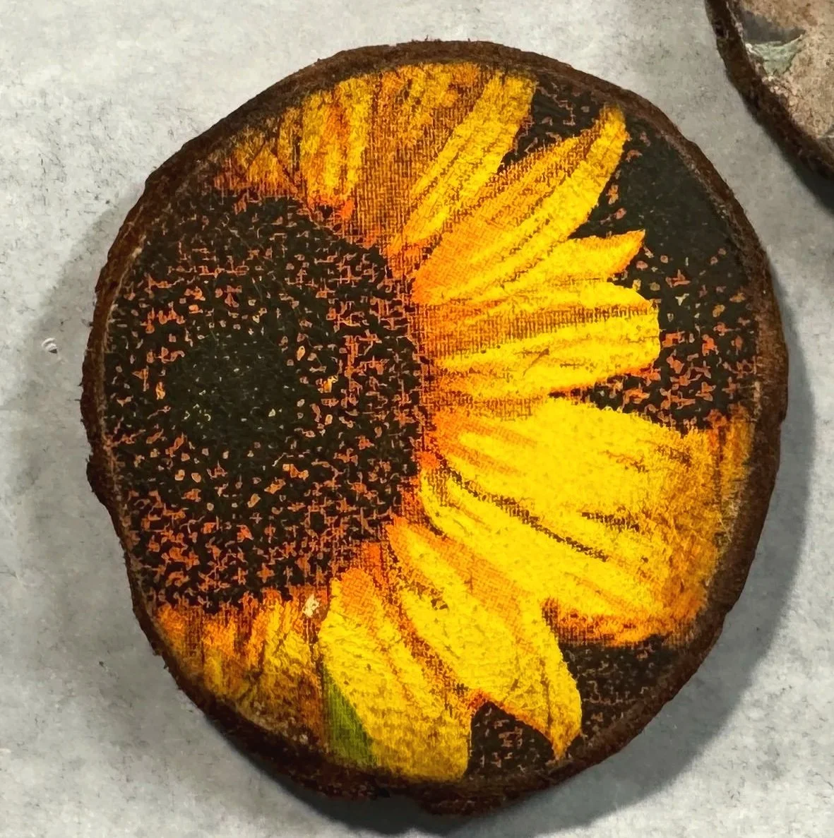 Sunflower Cedar Slice Coaster