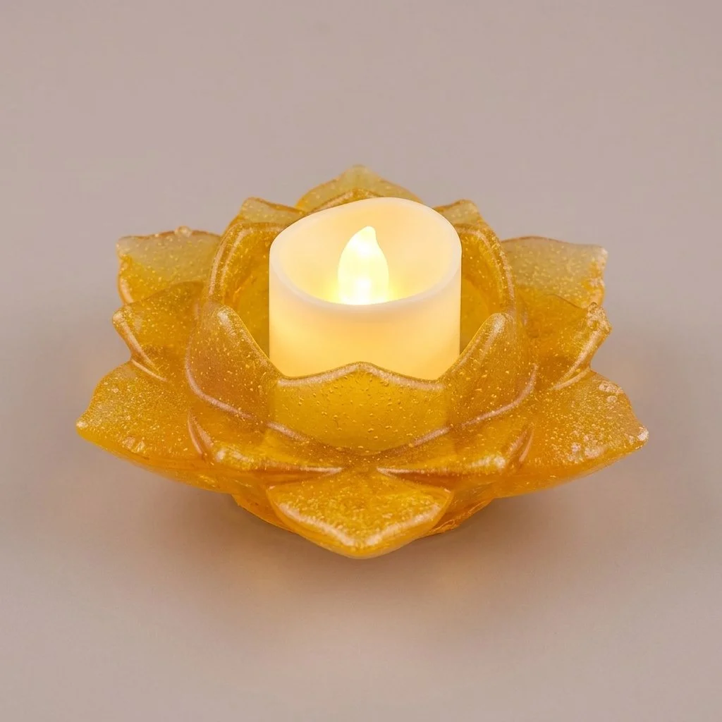 Resin Sunflower LED Candle Delight