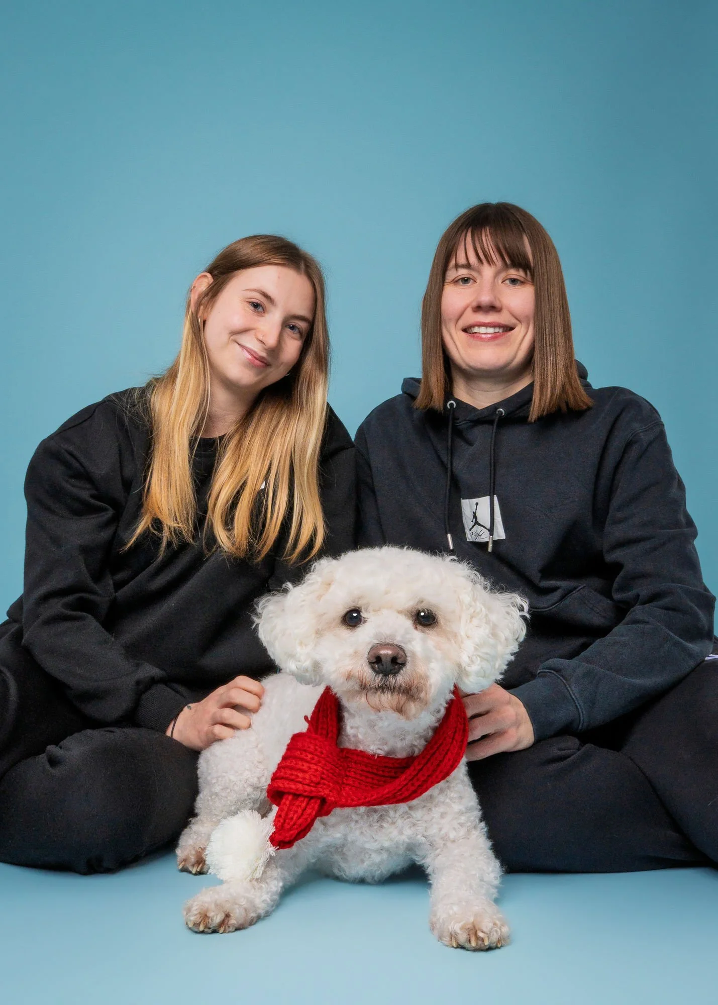 Dog and owner during a relaxed professional photography session in Lincoln