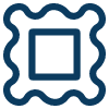 Icon of a camera lens with a square frame around it