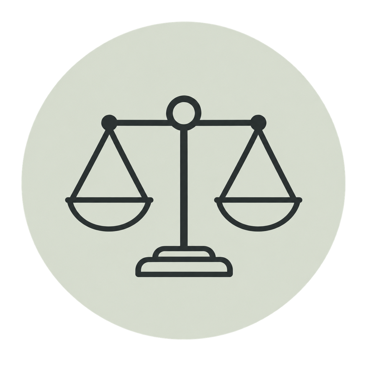 Illustration of balanced scales.