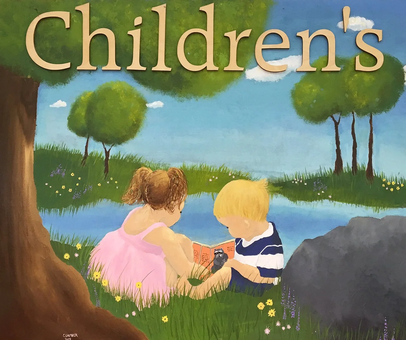 Children's department sign for the City of West Des Moines library