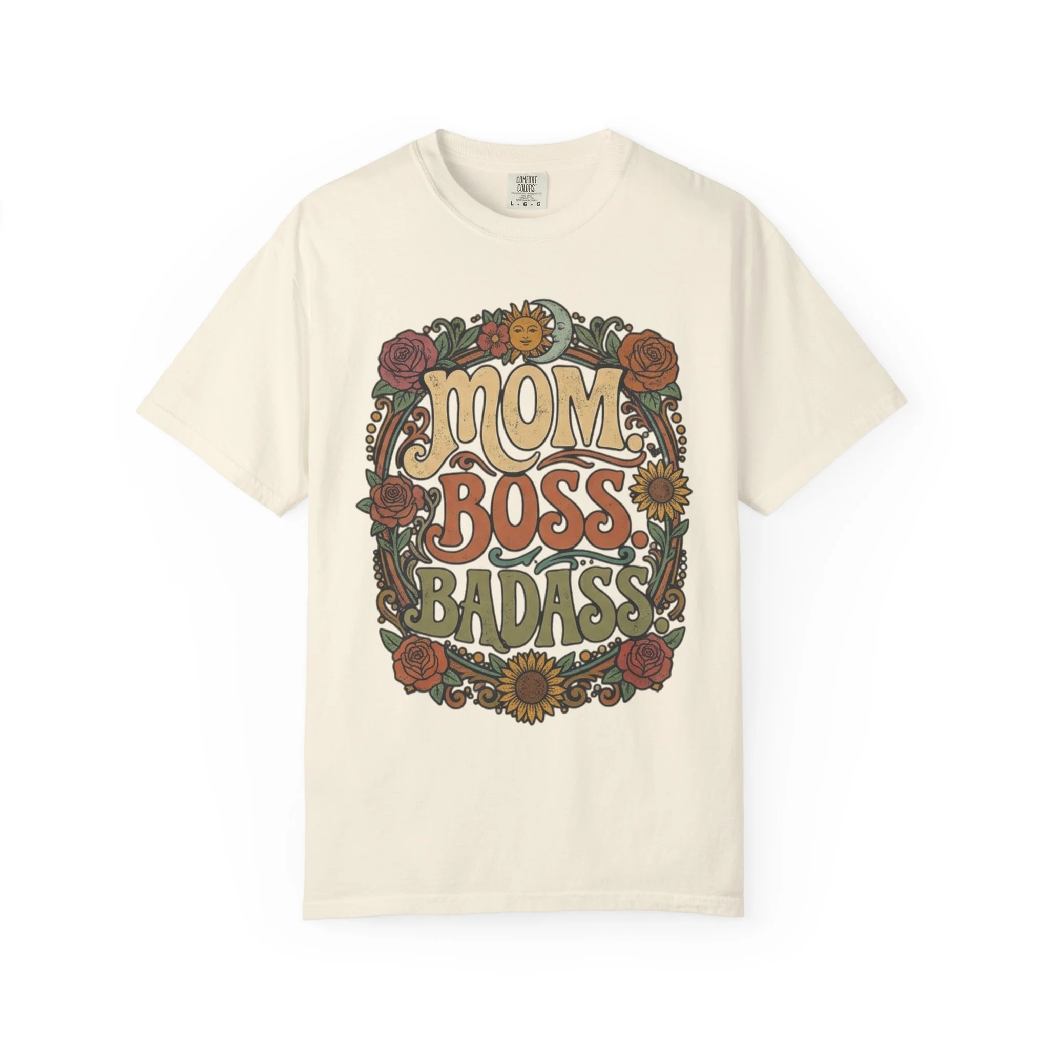 Mom Boss Badass Retro Tshirt.Comfort Colors T-Shirt, Funny Mom Shirt, Sarcastic Mom Gift, Empowered Mama Tee, Boss Mom Apparel