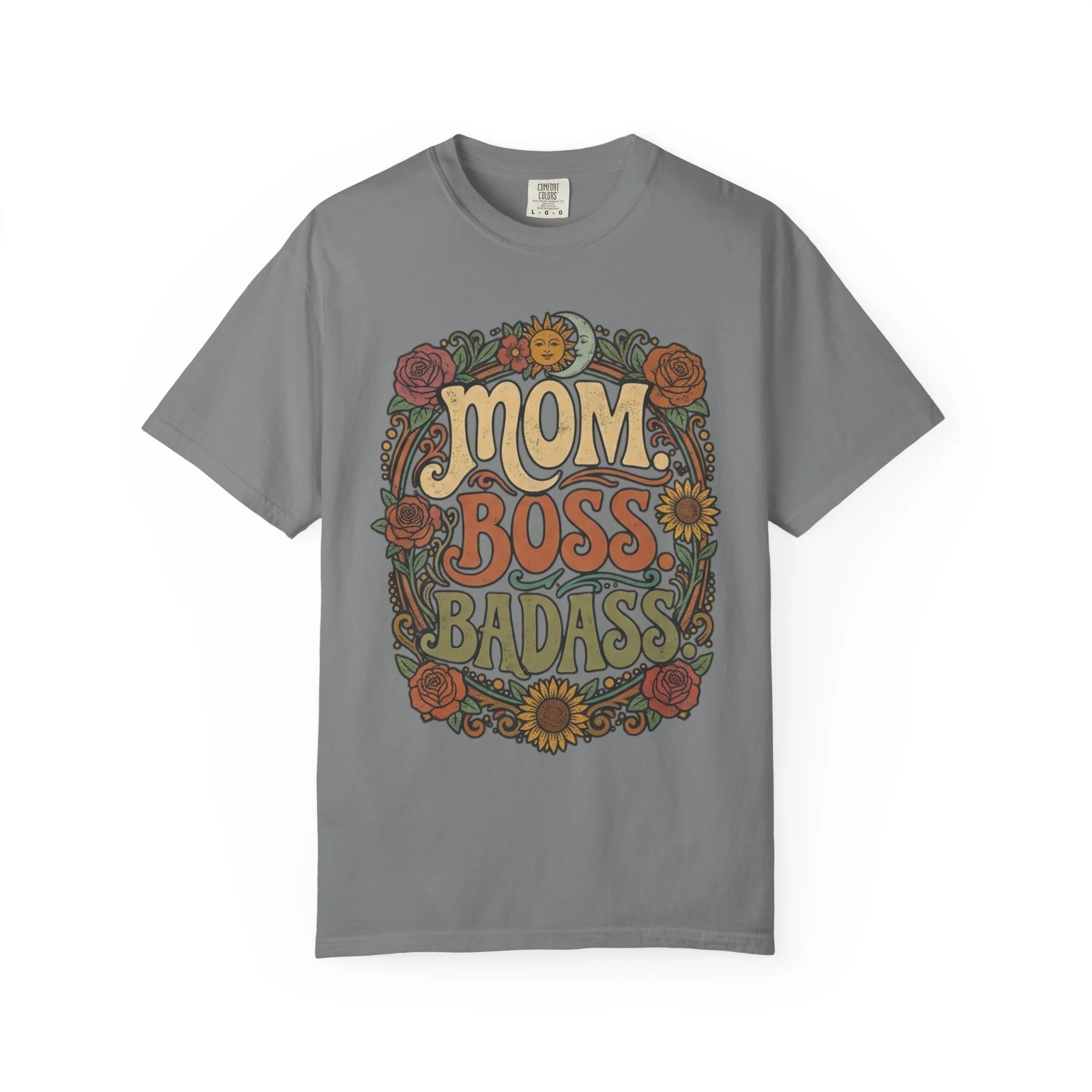 Mom Boss Badass Retro Tshirt.Comfort Colors T-Shirt, Funny Mom Shirt, Sarcastic Mom Gift, Empowered Mama Tee, Boss Mom Apparel