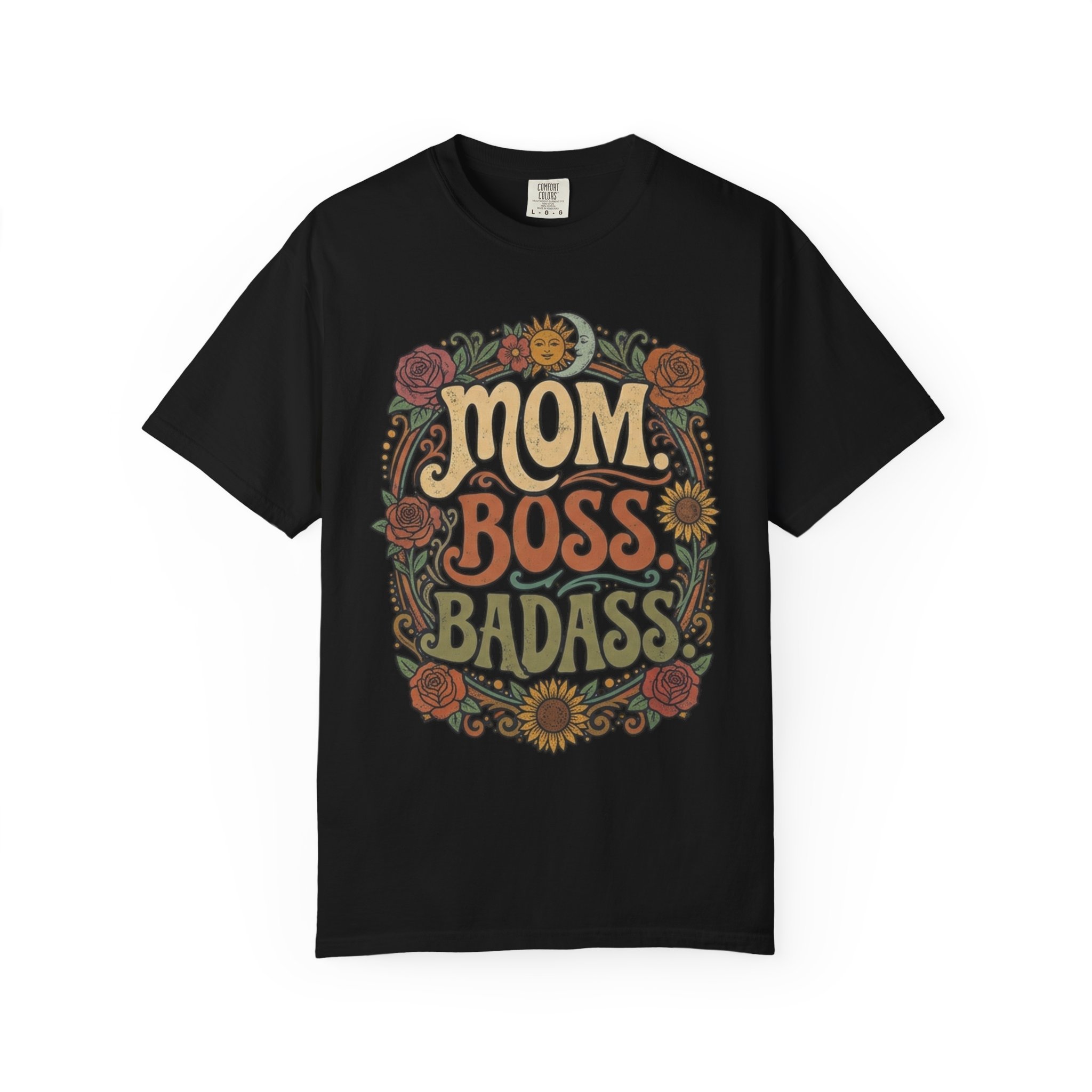 Mom Boss Badass Retro Tshirt.Comfort Colors T-Shirt, Funny Mom Shirt, Sarcastic Mom Gift, Empowered Mama Tee, Boss Mom Apparel
