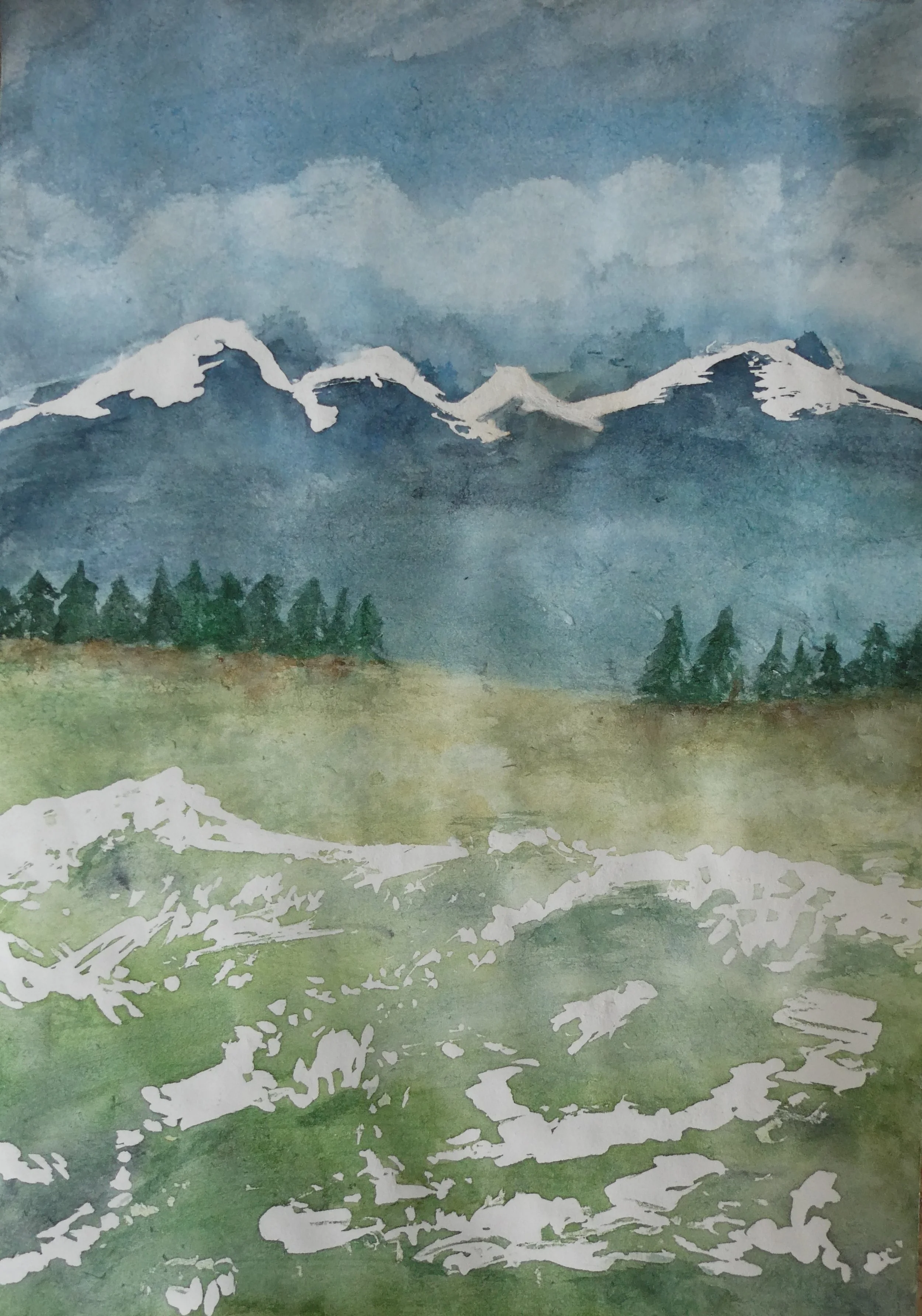Anna Art week13 Masking Fluid landscape 22.9.25.JPG
