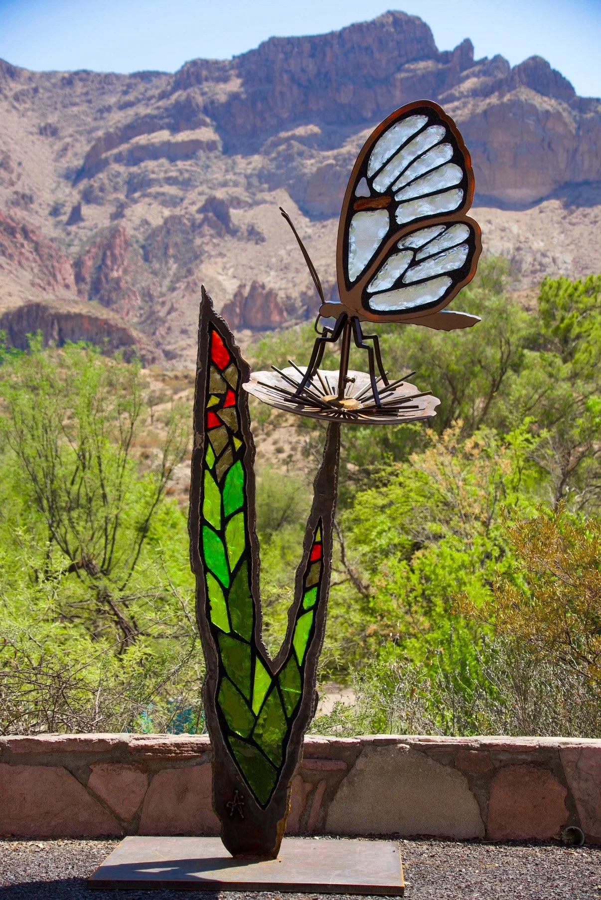 Glass Wing Butterfly on Glass Leaf