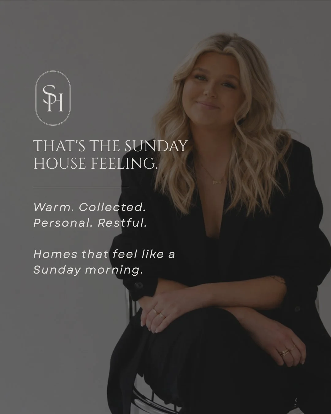 Hannah Sweet of Sunday House Design Co. with the studio's warm, collected design philosophy