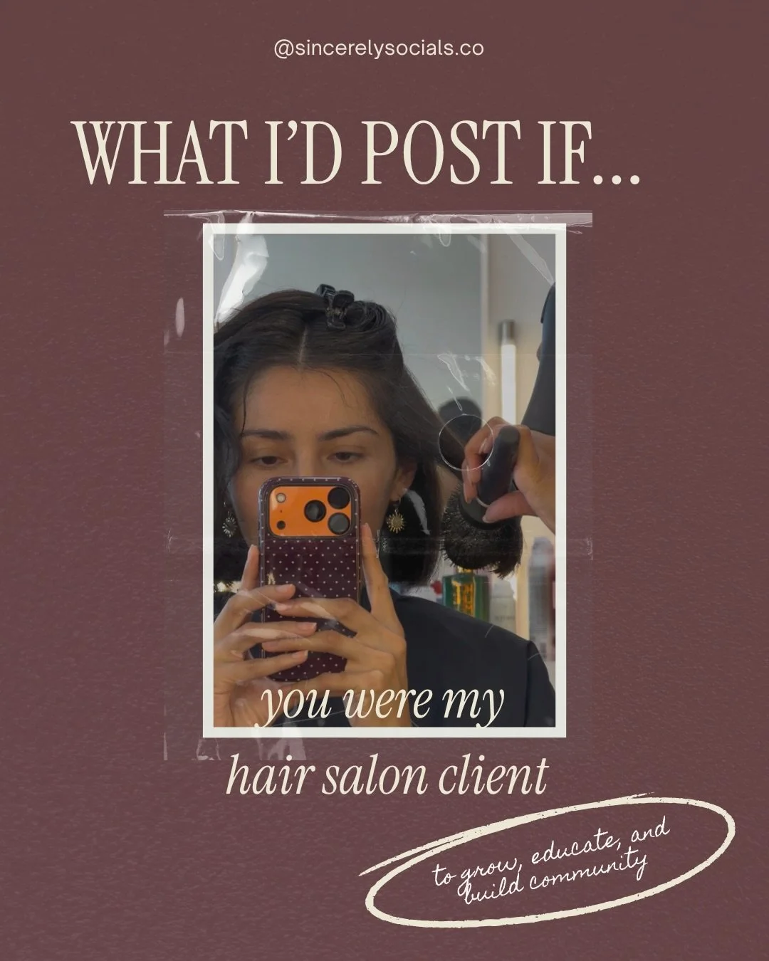 What I&rsquo;d post as your social media manager if you were a hair salon 💇🏻&zwj;♀️

Salons are one of my favorite clients to work with, I truly feel like there are endless opportunities to capture the artistry, energy, and heart of a hair salon on