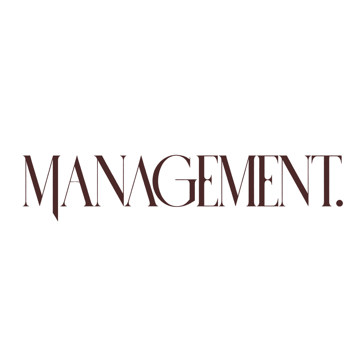 Typography design with the words 'GOOD MANAGEMENT' and 'GOOD TASK, GOOD MANAGEMENT' on a black background.