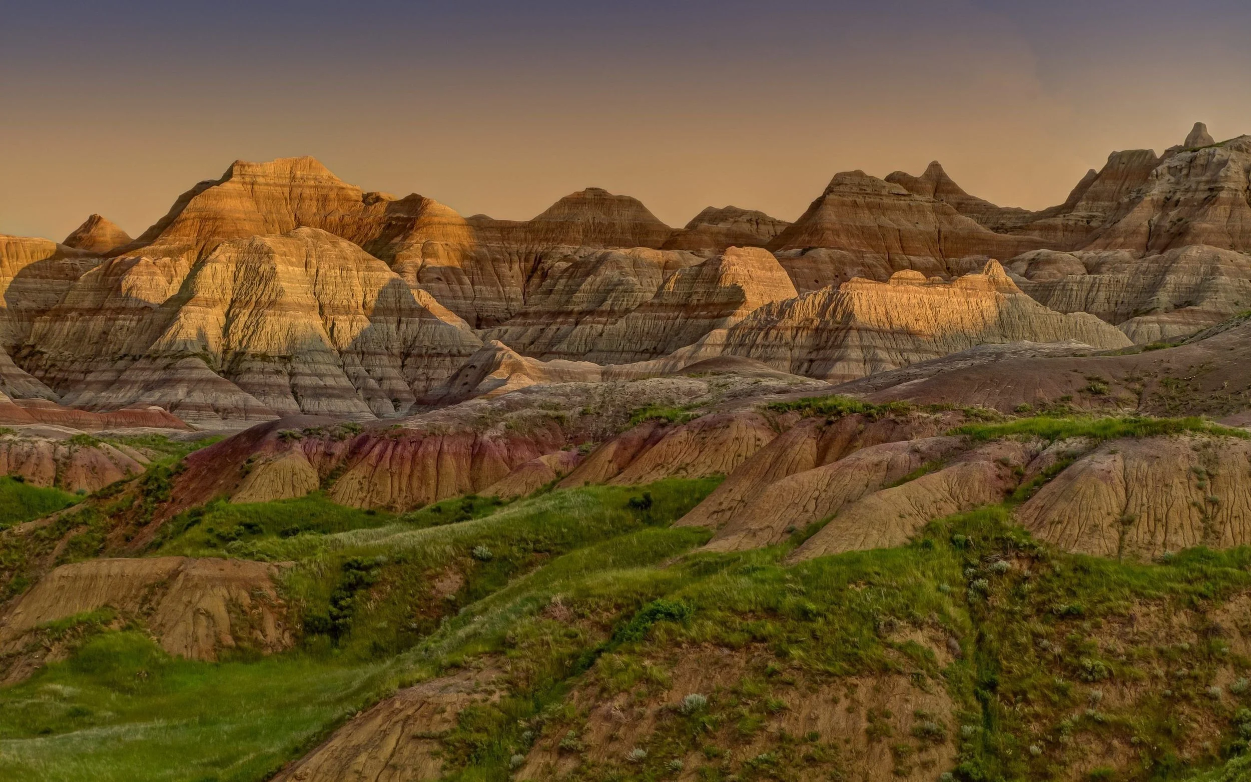 Layered badlands at Theodore Roosevelt National Park in North Dakota