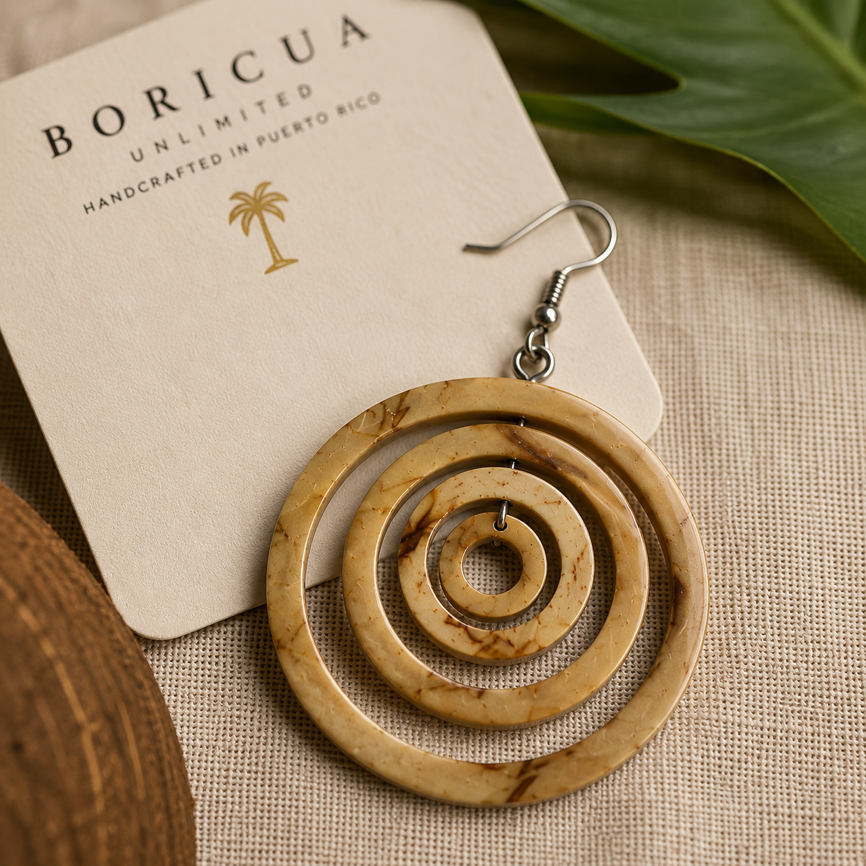 Isla Orbit Coconut Shell Earrings