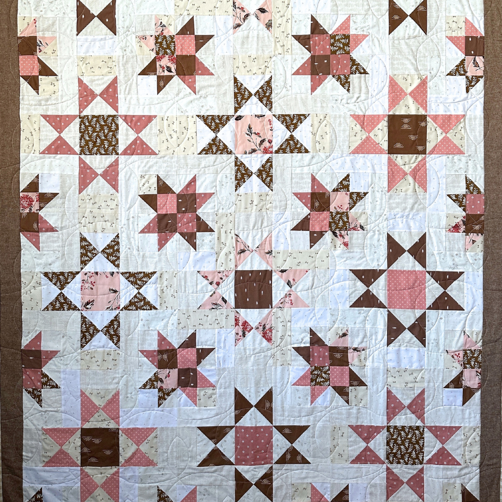 Double Cocoa Stars Quilt Pattern