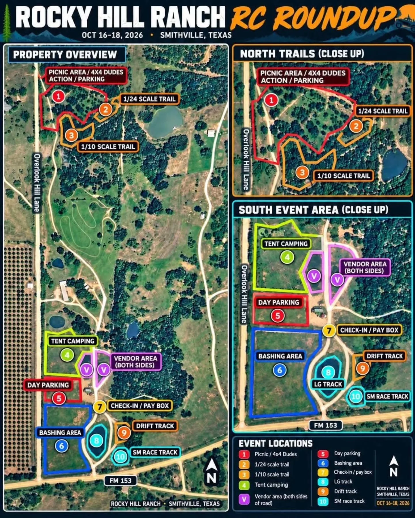 Event map for Rock Hill RC Round-Up this weekend.