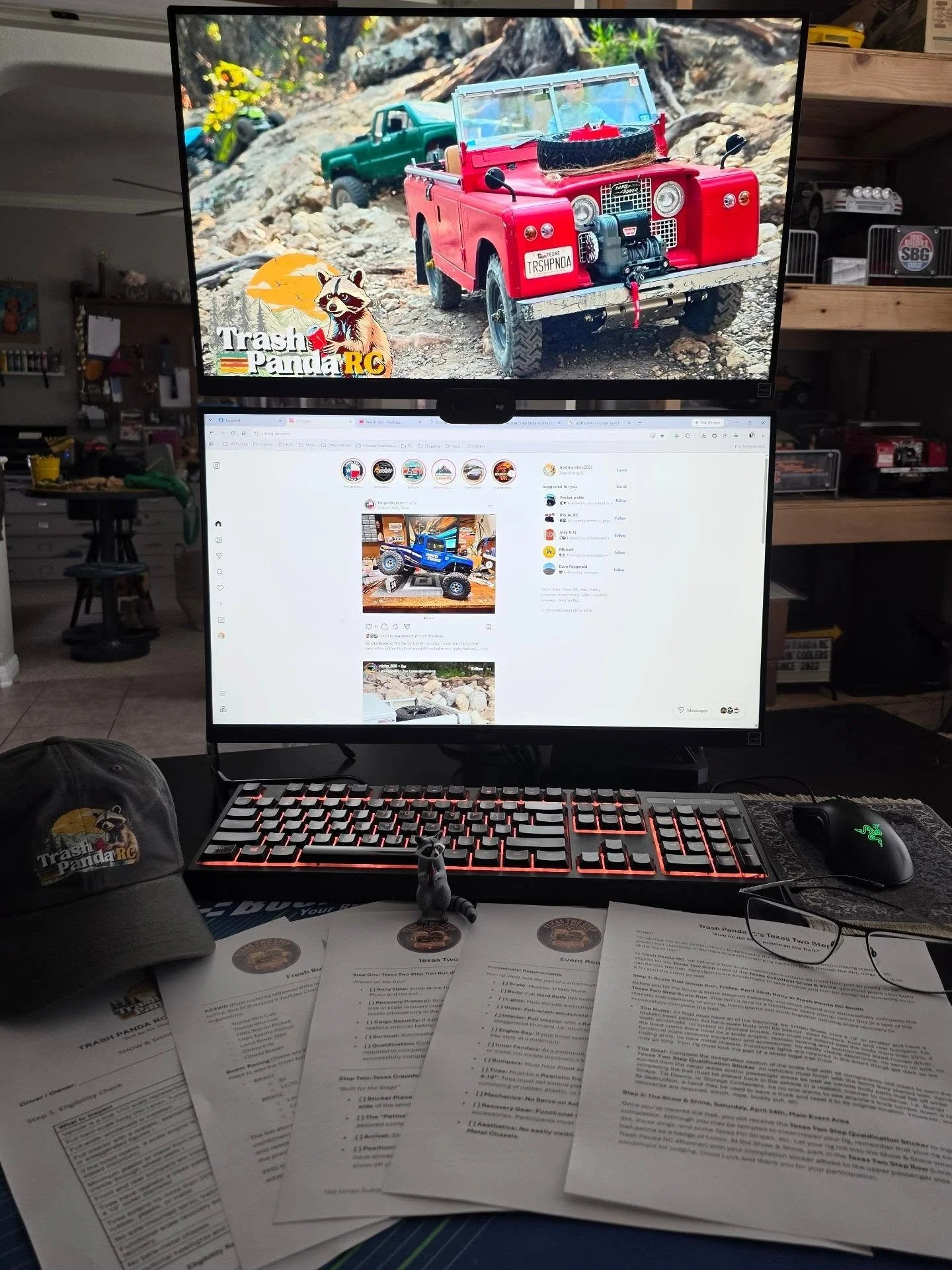 The Road to @texascrawlfest 2027 for Trash Panda RC starts today. The Rules, Checklist, and new to 2027 Tech and Judge Evaluation Score Sheets are in their final draft form. In the background a newly refreshed web page on a new web server is in its f