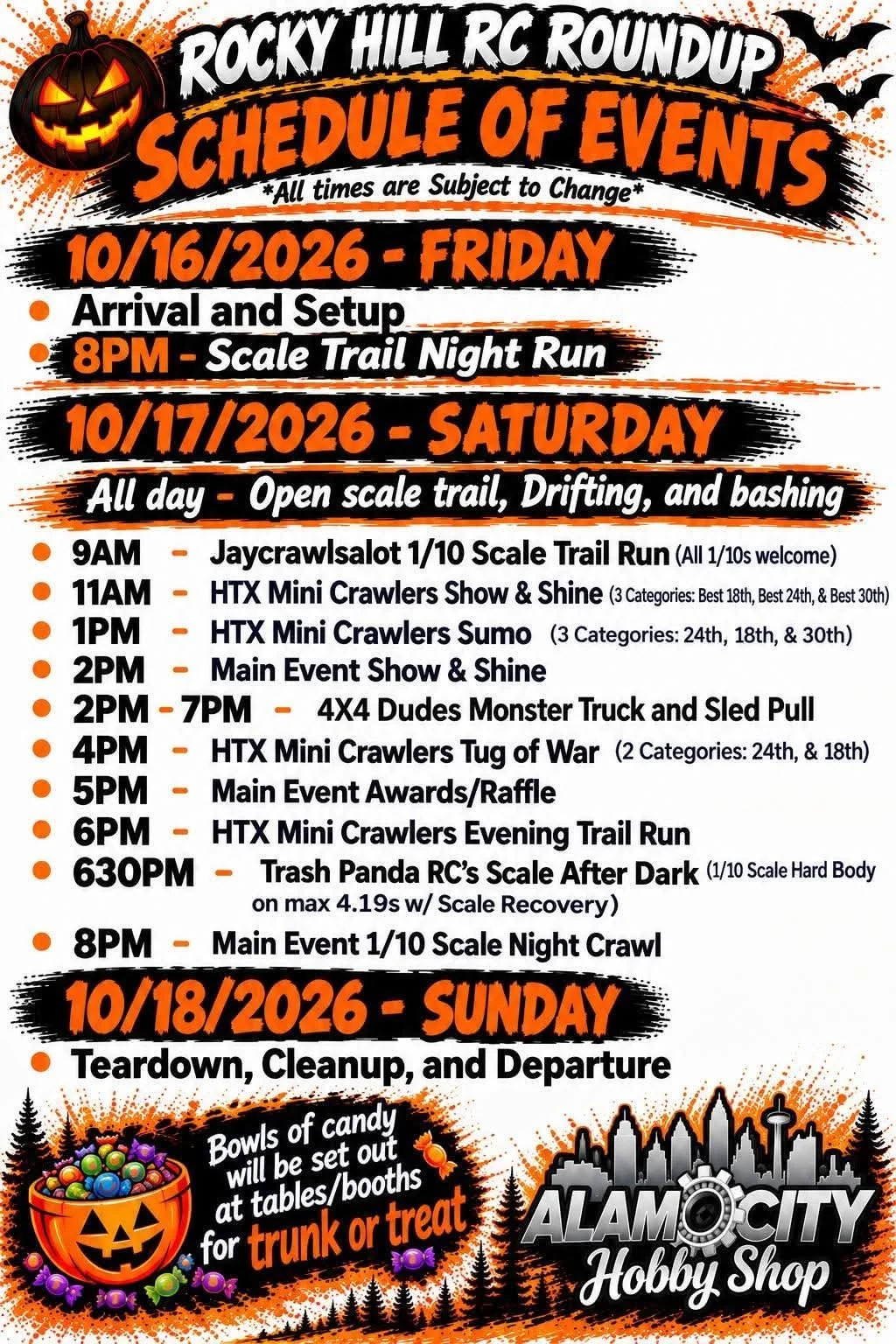 Rocky Hill RC Roundup Schedule of Events 2026
