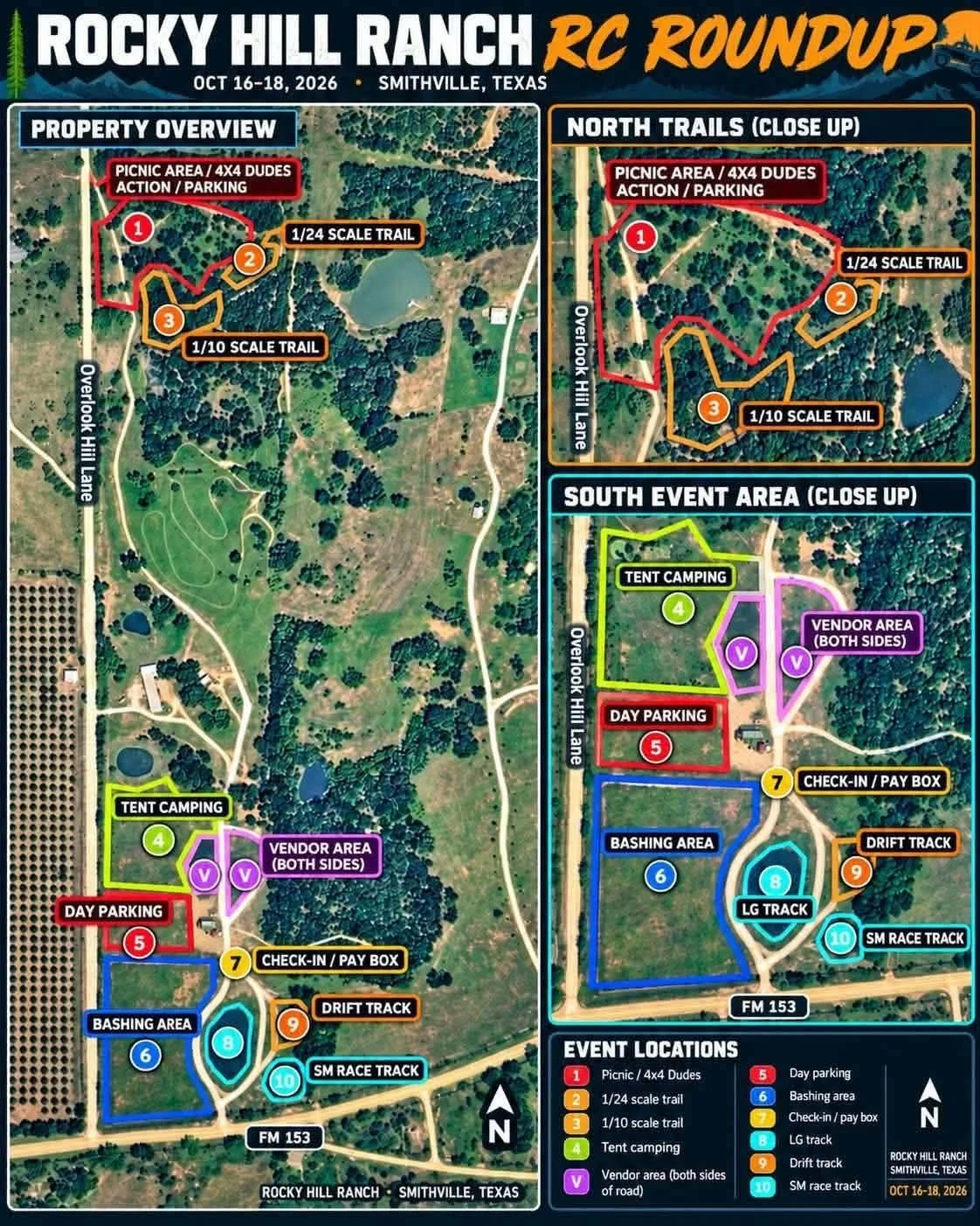 Rocky Hill RC Roundup event map for 2026