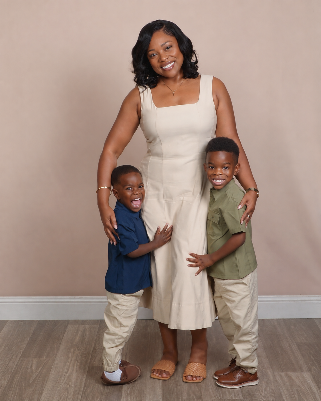 Lakeisha Faulkner with her sons, Kairo and Kingston