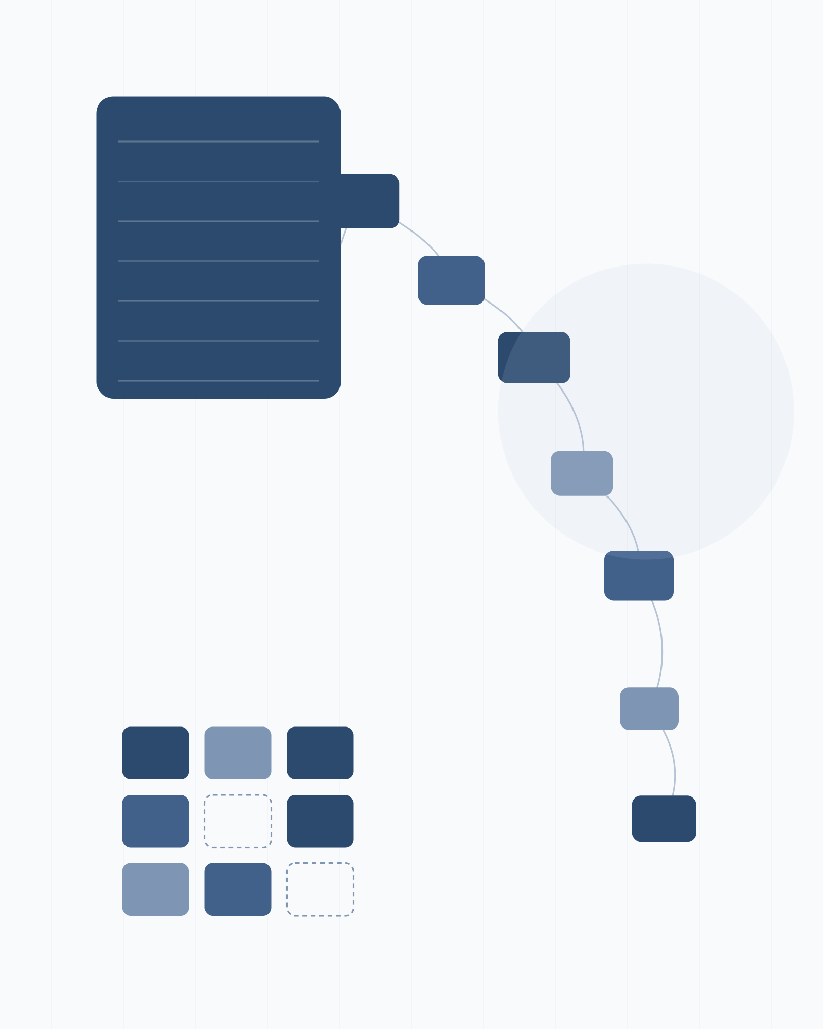 Diagram showing work being broken into tasks and moving through different AI transformation pathways.