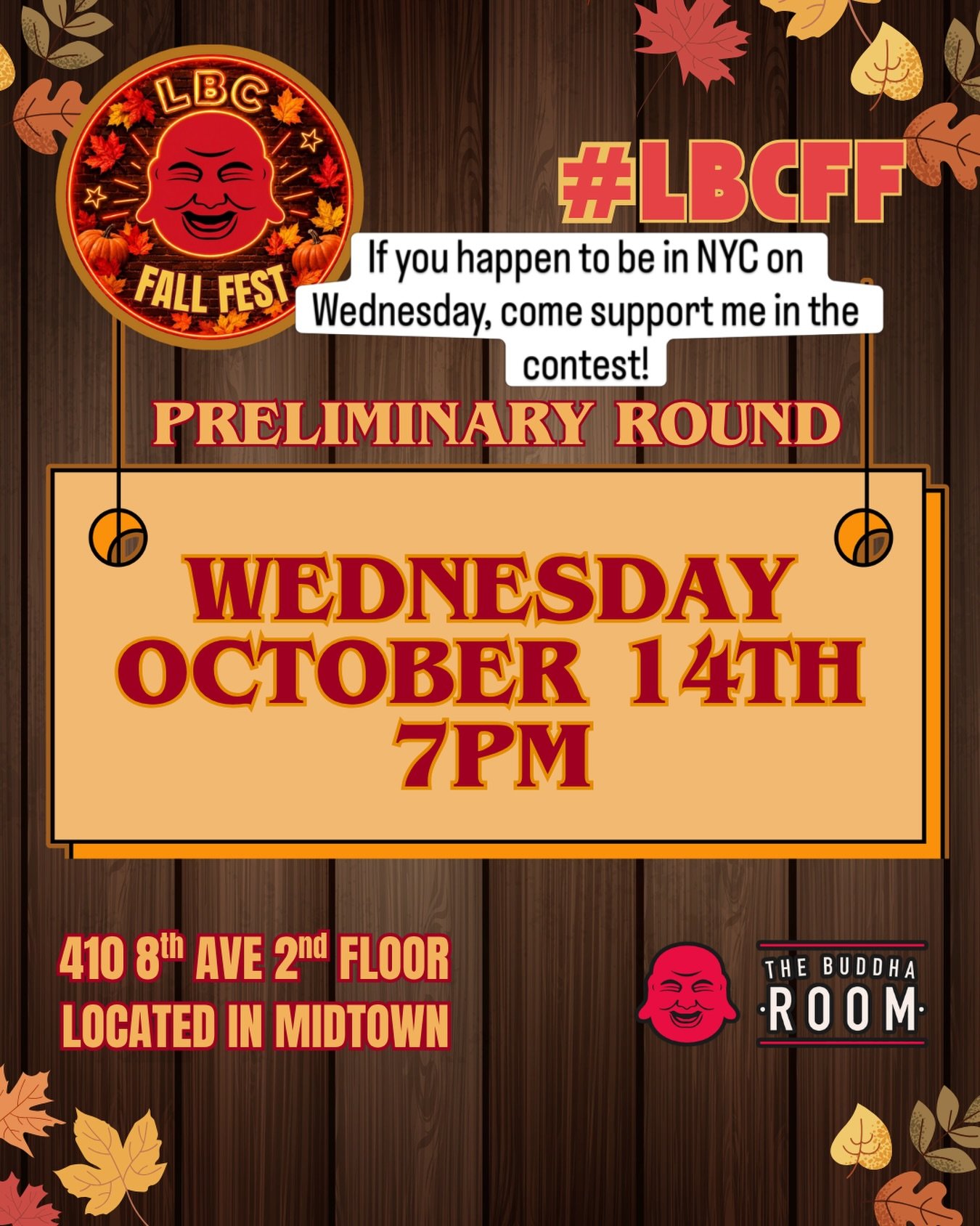 Come to Midtown Manhattan on a Wednesday night to see me do comedy. And vote for the funniest. (Or me, preferably vote for me) #LBC #LBCSF #comedy #standupcomedy #live