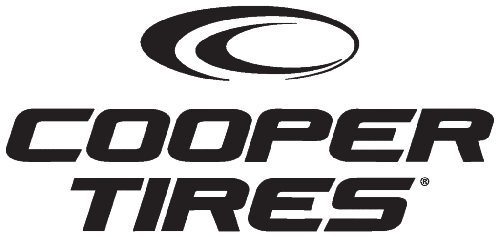 Cooper Tires logo with black and gray stylized text and a circular graphic above