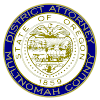Seal of the District Attorney's Office, Lackawanna County, Pennsylvania, featuring a shield, scales of justice, and the year 1893.