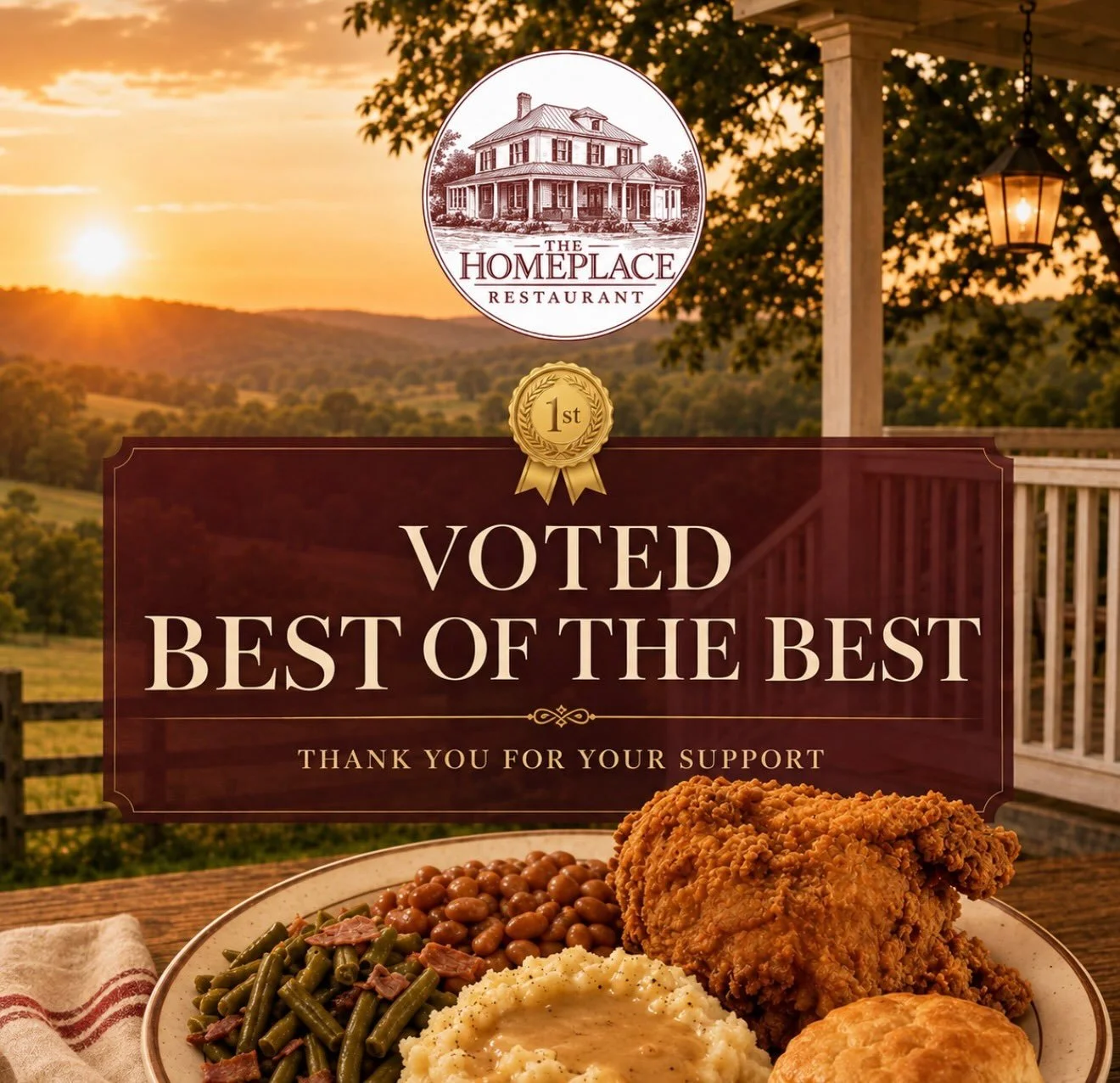 We may be closed for the evening, but we are just getting started! ❤️

We are incredibly honored to share that The Homeplace Restaurant was named number one on the list of nine small town steakhouses in Virginia that locals have loved for decades!

T