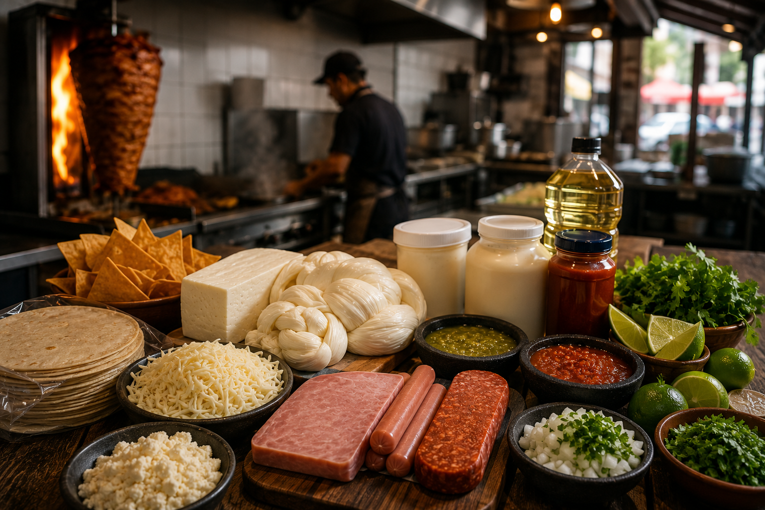 Taquerías
Abastecimiento para taquerías con productos esenciales para una operación constante. Quesos, crema, jamón, salchicha, chorizo y complementos, con opciones por volumen y entregas programadas para tu negocio.